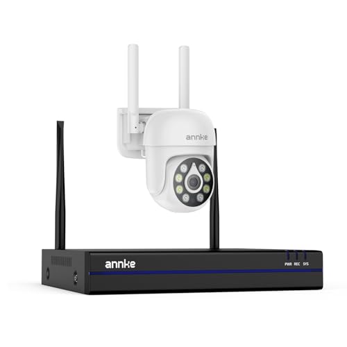 ANNKE 5MP Überwachungskamera Set Aussen WLAN, 16CH 4K NVR mit 1X 5MP PT WiFi Kameras, Farbnachtsicht, Zwei-Weg-Audio, Intelligente Personenerkennung, 24/7 Aufnahme Innen Outdoor, NO HDD