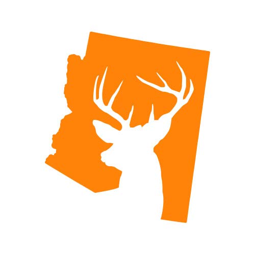 Arizona Deer State Decal, Buck Hunt, Orange, 10.39