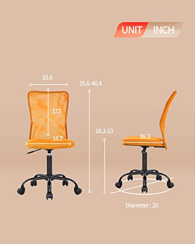 Office Chair Mesh Desk Chair Ergonomic Computer Chair With Lumbar Support Adjustable Swivel Rolling Task Chair For Men(Orange) #TOP2