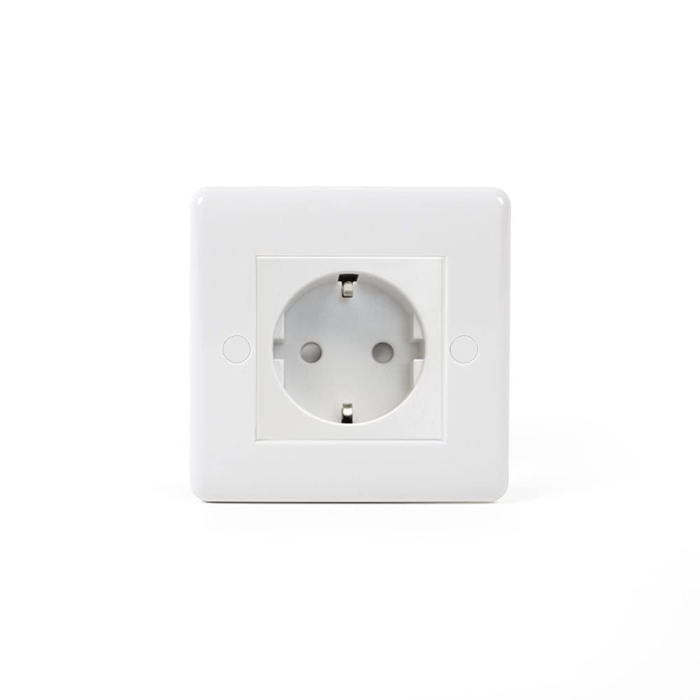 Lieber White Silk 1 Gang 16A European Schuko Socket - Curved Edge