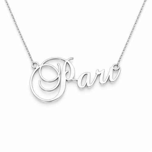 Image of Pari Cursive Gold & Silver Name Pendant Necklace, Best Jewelry Gift for Girls.