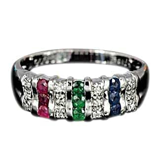 天然ルビー指輪（ダイヤモンド、エメラルド） エメラルド 指輪 リング 0.4ct K10WG/K10YG 5月 誕生石 天然石