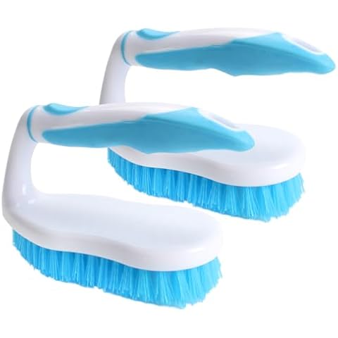 Sihuuu Scrub Brush, Cleaning Shower Scrubber with Ergonomic Handle, Stiff Bristles Heavy Duty Brush for Bathroom, Shower, Sink, Carpet, Floor(BB) Cover