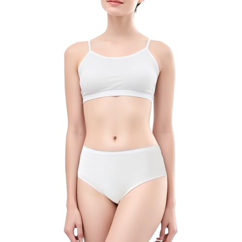 Relaxcare Womens Disposable Underwear for Travel-Postpartum-New Mom Essentials, High Waist Panties White, Small (10pk)