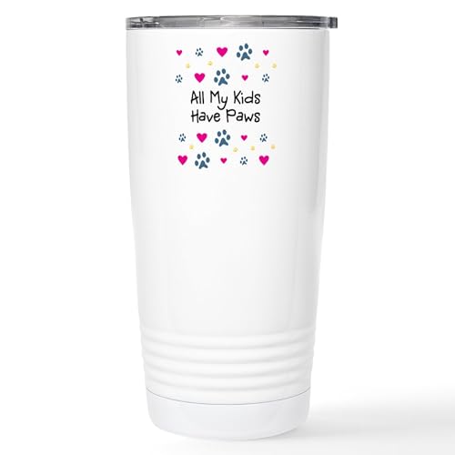 CafePress All My Kids/Children Have Paws Stainless Steel Tra 20 oz. Insulated Stainless Steel Coffee Tumbler
