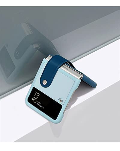 Coque Z Flip 3 5G support bracelet cuir étui rigide couleur contrastée