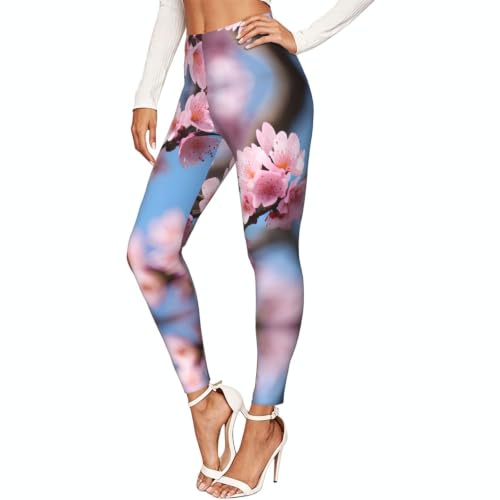 Leggings de compresión mujer mallas suaves que estilizan la silueta con flores de cerezo