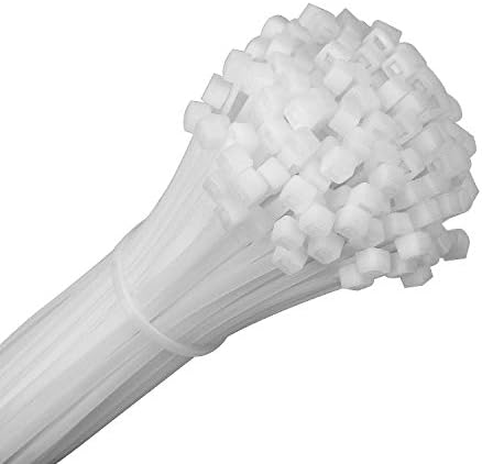 Fomuson 200pcs Zip Ties White 8 inch with 40 Pounds Tensile Strength, Self-Locking Nylon Cable Wire Ties for Indoor or Outdoor