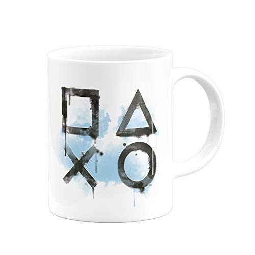 Caneca Playstation Symbols, Banana Geek, Branca