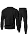 Elegancity Trainingsanzug Herren 2-Teiliger Jogginganzug Sets Casual Jogginghose Herren Lang und Rundhals Sweatshirt Set Sportanzug Tracksuit,Schwarz L