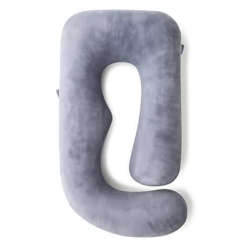Pregnancy Pillows for Sleeping - U Shapped Full Body Pregnancy Pillow - Maternity Support for Back & Hips with Washable Velvet Cover by Aliza