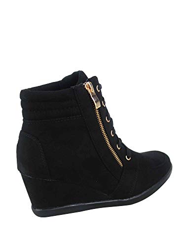 TZ 56 Womens High Top Sneakers Fashion Classic Lace Up Comfortable Wedge Walking Shoes2