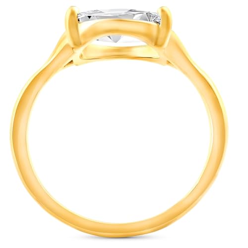 Pompeii 1-4Ct Rose Cut Solitaire Diamond Corset Engagement Ring 14k Gold Lab Grown - Size 6 (F/G,VS2-SI1)4