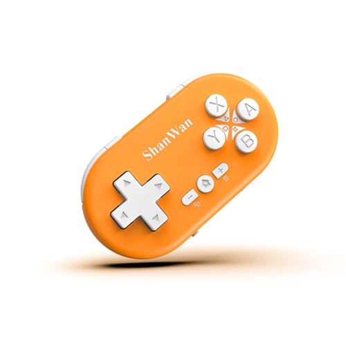 ShanWan Bluetooth Gamepad Mini controlador inalámbrico para Switch, Windows, Android, iOS y PS 4 (color naranja)