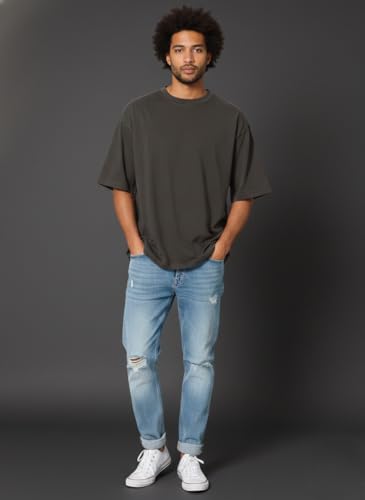 Image of Besick Oversized Plain Cotton Drop Shoulder Baggy fit Tshirt for Men