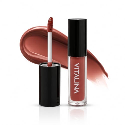 Image of Vit & Chic Lush Glow Lip Gloss - Almond | High-Shine Hydrating Lip Gloss | Non-Sticky Lightweight Formula | Smooth, Long-Lasting Glossy Finish | Everyday Wear