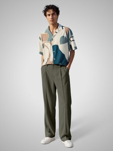 Image of FTX Men's Korean Style Casual Trouser | Premium Lycra Stretch Fabric | Smart Regular Fit | 2 Side Pockets | Comfortable Stretchable Everyday Wear Pants