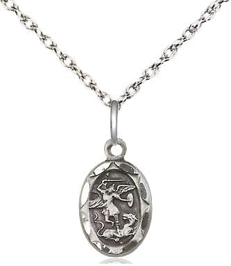 Sterling Silver Pendant on a 13 inch Sterling Silver Light Rope Chain.