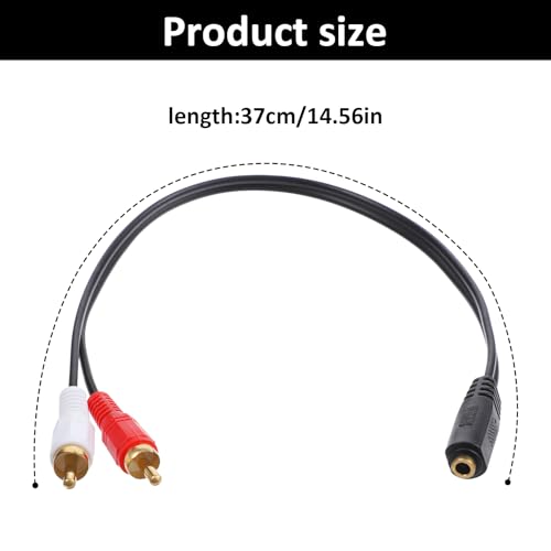 Cable adaptador RCA a Jack 1/4 hembra 37 cm miniatura 2
