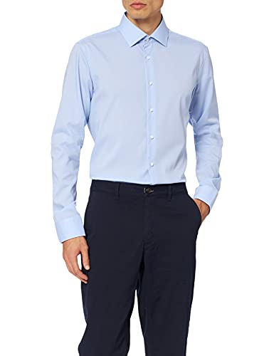 Seidensticker Herren Business-Hemd - Extra Slim Fit - Bügelfrei - Kent-Kragen - Langarm - 100% Baumwolle, Blau (Blau 12), 42 EU