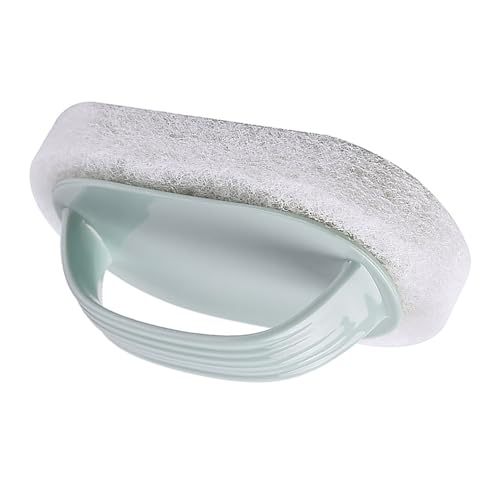 Image of Handled Bath Scrubber, Bathroom Scouring Pad, Heavy Duty Neating Sponge Scrub Brush, Non-Scratch Remove Soap Scum, for Neating Shower Tile Bathtube Sink Spas Hot Tubs, Swimming Pool Step & Corner