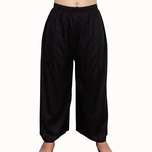 Image of KASANI Women's Solid Rayon Palazzo Pants Regular Palazo