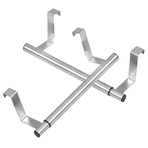 Anneome 2 pièces Barre Porte-Serviettes Acier Inoxydable Extensible Support Mural Ajustable pour Torchons et Serviettes de Cuisine et Salle de Bain Installation sans Perçage Adaptable Aux