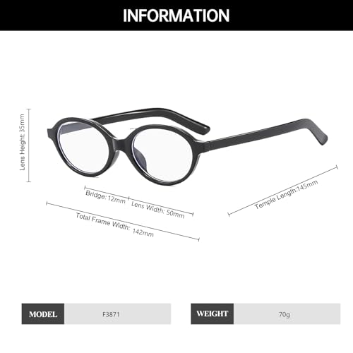 Image of YAMEIZE Small Oval Blue Light Blocking - Glasses Women Men Retro Clear Anti Blue Light Eyeglasses for Computer Gaming
