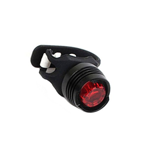 Luz LED para casco de bicicleta en color rojo con tres modos de luz de seguridad, negro