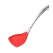 Fly Joys Heat Resistant Silicone Spatula/Spoonula Non-Stick Wok Turner in Hygienic Solid Coating with Stainless Steel Handle Cookware Kitchen Tools(Red)
