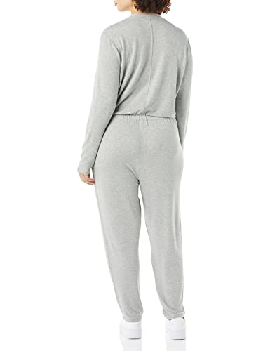 Amazon Essentials Women's Supersoft Terry Long-Sleeve V-Neck Wrap Jumpsuit (Previously Daily Ritual), Grey Heather, Medium #TOP3
