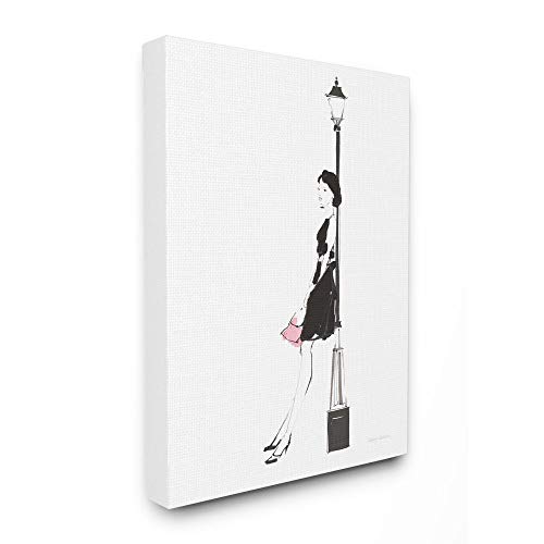 Stupell Industries Parisian Female Fashion Chic Light Post Sketch, Designed