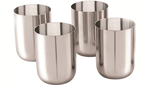 Neelam Stainless Steel 7 22G PRM Royal Glass, 300 ml, Silver, Set of 4
