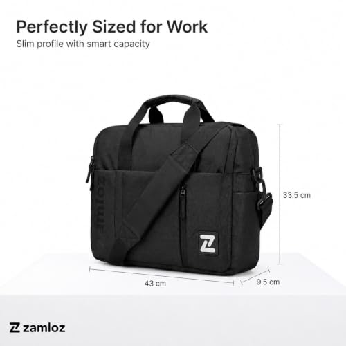 Image of 14L Professional Office Bag | Stylish Messenger Bag for Man | Up to 15.6'' | 3X Water-Resistant | Rainproof Zippers | Tablet Sleeve & Multiple Organisers | Premium Laptop Bags for Men & Women