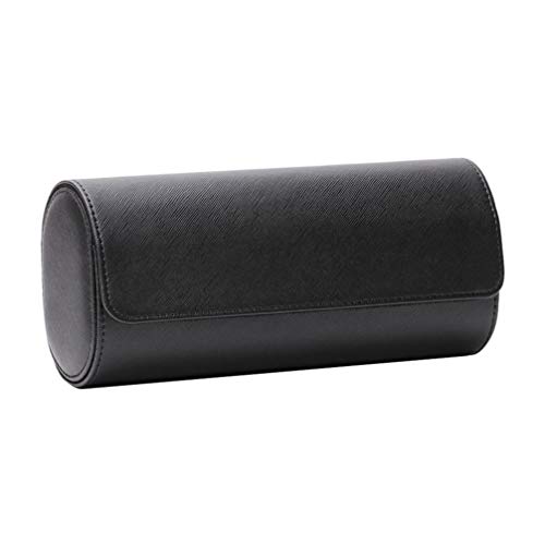 Scicalife Étui de Voyage de Rouleau de Montre - Boîte de Rangement pour Montre Ronde Rétro Améliorée Rangement pour Montre à 3 Fentes en Cuir PU Cover