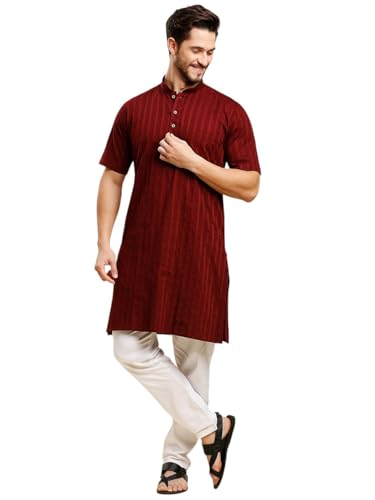 Image of Rajubhai Hargovindas Green Khadi Half Sleeve Kurta