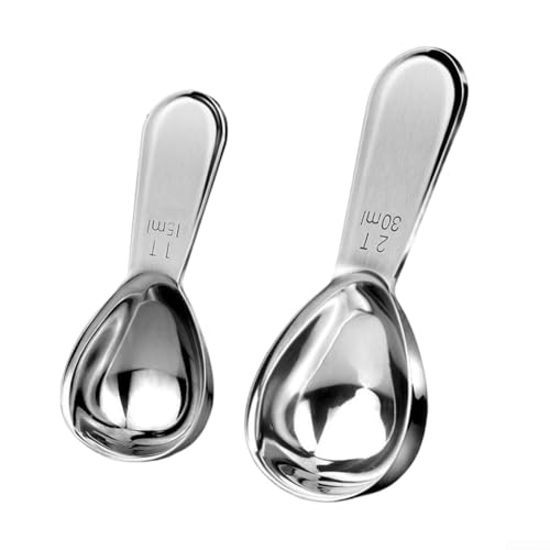 Cuchara dosificadora compacta compatible con soluciones estándar de almacenamiento de café y sistemas de dispensación de ingredientes (A) Cuchara dosificadora compacta compatible con soluciones estándar de almacenamiento de café y sistemas de dispensación de ingredientes (A)