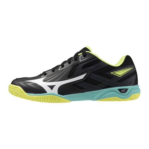 Mizuno Wave Kaiserburg 8 Table Tennis Shoes, Club Activities, Gymnasium, Lightweight, Women's, Black x White x Lime, 24.0 cm 3E