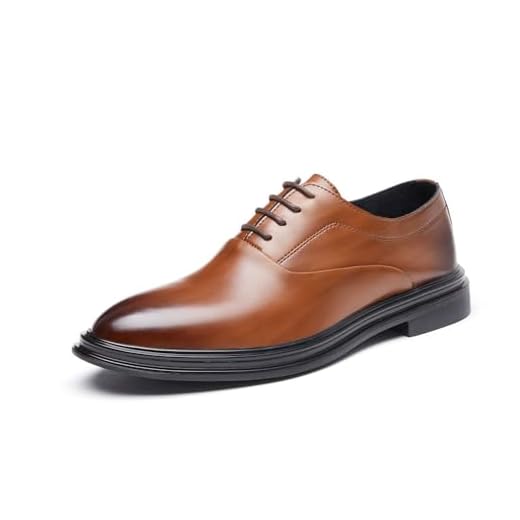 Sapato social masculino Oxford de couro legítimo, estilo vintage britânico, formal, para casamento, para homens, Marrom, 41