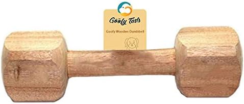 Goofy Tails Large Wooden Dumbbell Training Toys for Large Dogs - Ideal for Adult Dogs