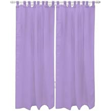 Purple Living Room Curtains 84 Inch Length, Window Curtains Tab Top, Modern Pure Lavender Purple Light Filtering Window Treatments Drapes 52"x84" 2 Panel