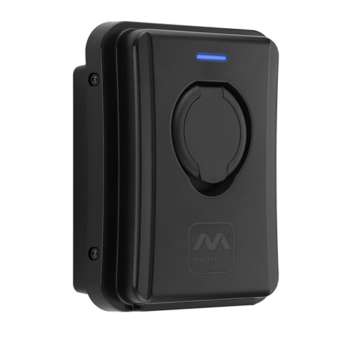 Masterplug Estação de carregamento EV de parede para veículos elétricos, tipo 2, carregador sem cabo de carro elétrico com função de fixa automático, monofásico, modo 3, RFID, IP65, 7,4 kW, 32A