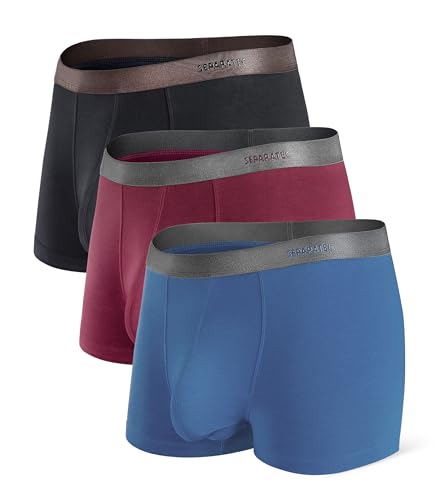 Separatec Mens Trunks Underwear with Dual Pouch Mens Underwear, Soft Breathable Rayon Made from Bamboo Trunks for Men