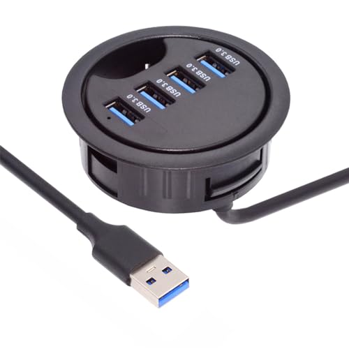 Cablecc 4-Port USB 3.0 Hub Desk Grommet Dock