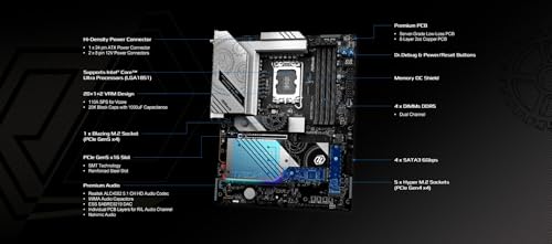 Image of ASRock Z890 Taichi Lite Intel Core Ultra LGA1851 RL-ILM WiFi 7 ATX Motherboard DDR5 9200 MHz 256 GB PCIe 5.0 Thunderbol