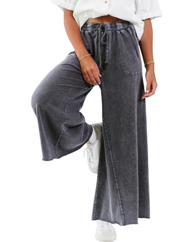 Women Wide Leg Sweatpants Jeans High Waist Baggy Trouser Loose Boyfriend Denim Pants Y2K4