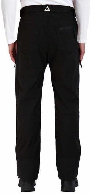 Gerry Men's Stretch Snow Pants, Waterproof, Fleece Lined, Adjustable Waist, Articulated Knees, Secure Zip Pockets, Black (Black, XX-Large)