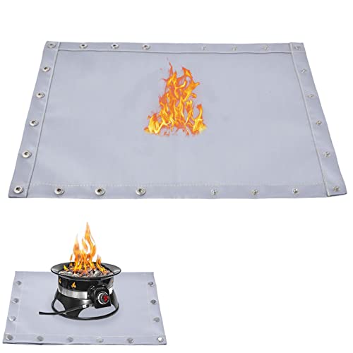 Blue Fish Tapis de Foyer,Fire Pit Mat Ignifuge - Protecteur de Tapis résistant aux Hautes températures, Couverture Ignifuge carrée Pliable et Portable