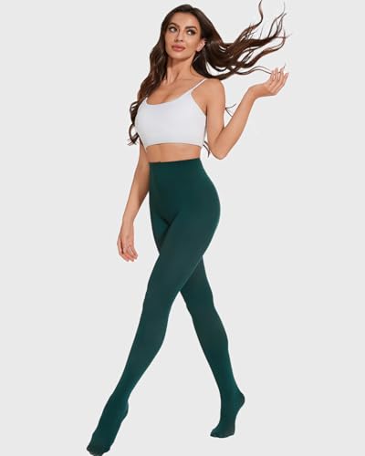 Image of DUCMODA Womens 80 Denier Opaque Tights, Women's Soft Solid Color Footed Pantyhose, High Waist Stocking with 30+ Colors