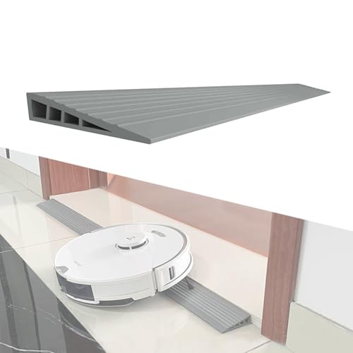 Rampa para silla de ruedas, altura ajustable de 0,6 a 1 pulgada, capacidad de 1102 lb, para umbrales, patinetes, baldosas, entradas y bordillos (gris, 70 x 8,6 x 2 cm) miniatura 1
